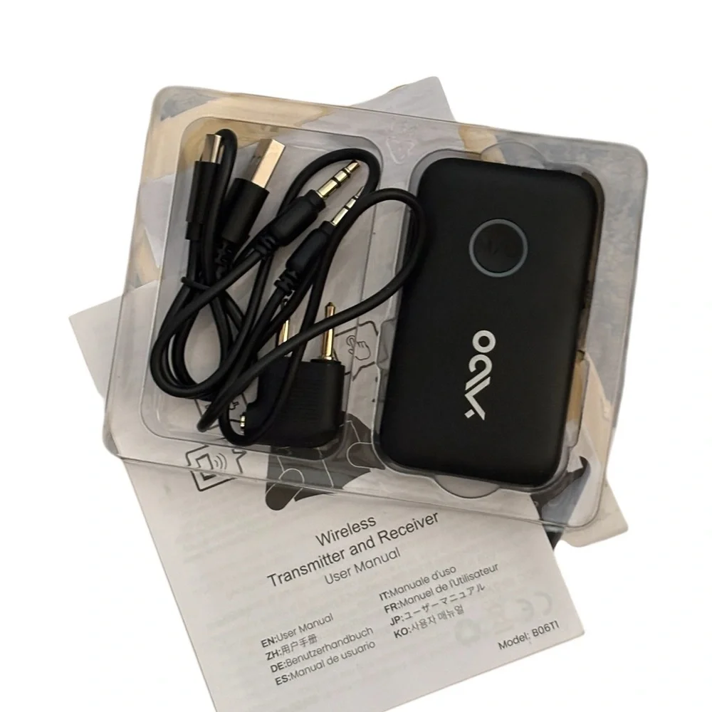 Bluetooth 5.3 Transmitter Receiver for TV/Airplane to 2 Headphones (047)